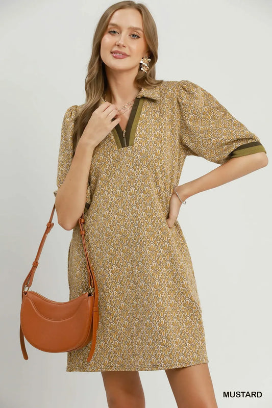 Mustard Geometric Dress